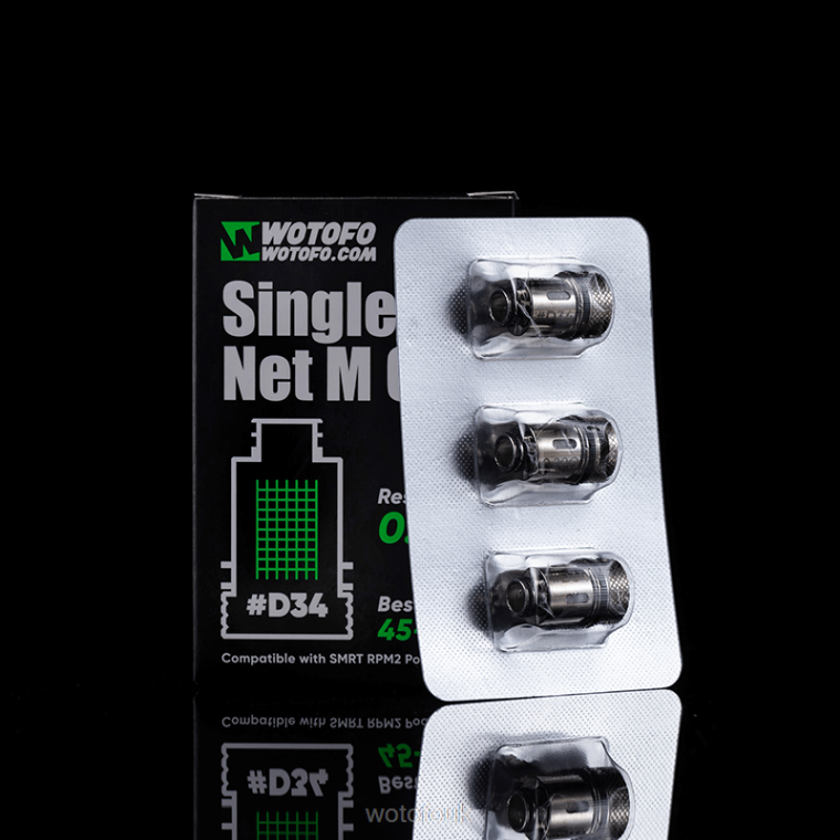 N2JLX384 - WOTOFO London Wotofo SMRT RPM2 POD COIL D34 NET MESH 3PCS