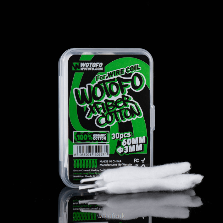 N2JLX316 - WOTOFO vape pods Wotofo XFIBER COTTON 3MM-30PCS THICK