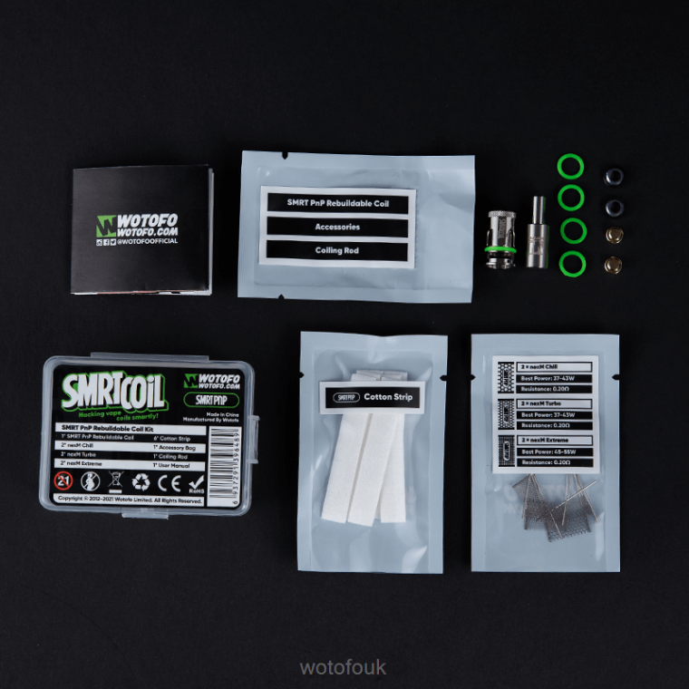 N2JLX318 - WOTOFO vape mod Wotofo SMRT REBUILDABLE COIL KIT SMRT PNP KIT