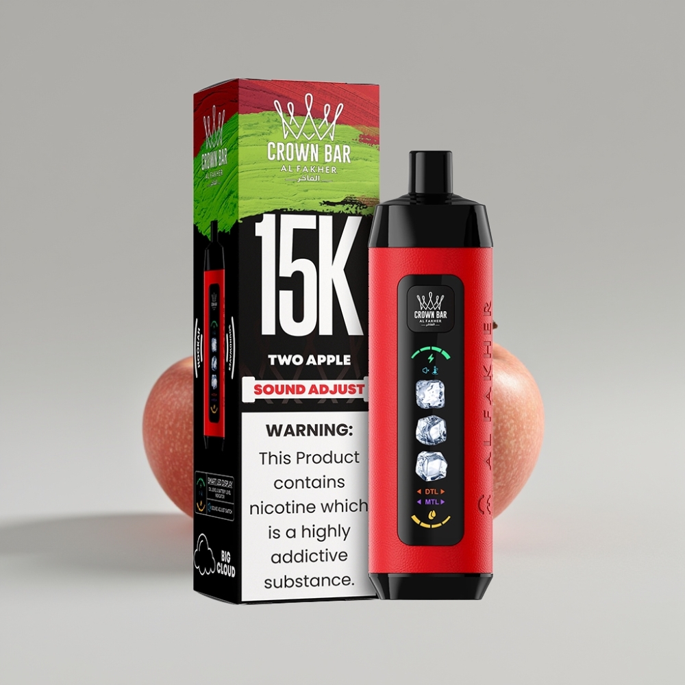 Al Fakher 15K Ice Adjust Clouds Disposable Device Two Apple 22mL Mesh Coil