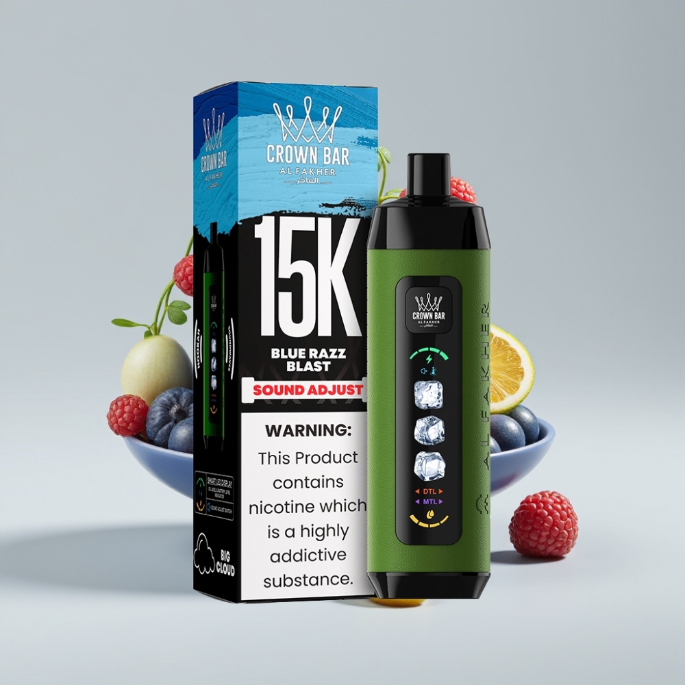 Al Fakher 15k Ice Adjust Clouds 15000 Puffs Mesh Coil Blue Razz Blast