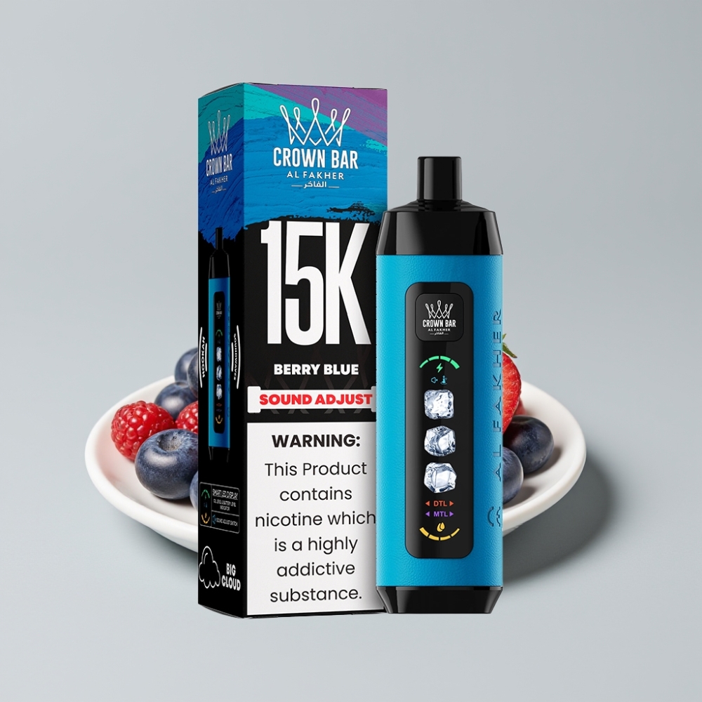 Al Fakher 15k Ice Adjust Clouds Disposable Device Berry Blue 15000 Puffs 22ml Mesh Coil