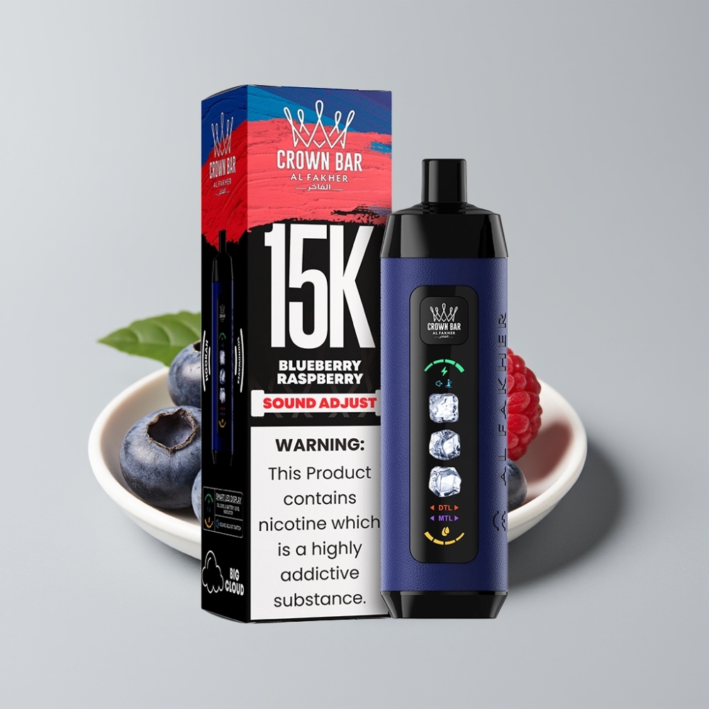 Al Fakher 15k Ice Adjust Clouds Disposable Device Blueberry Raspberry 15000 Puffs 22mL Mesh Coil