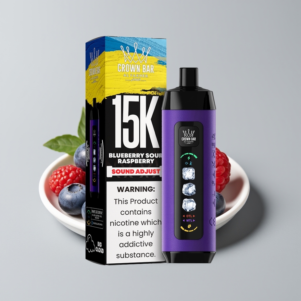 Al Fakher 15k Ice Adjust Clouds Disposable Device Blueberry Sour Raspberry 15000 Puffs 22ml Mesh Coil
