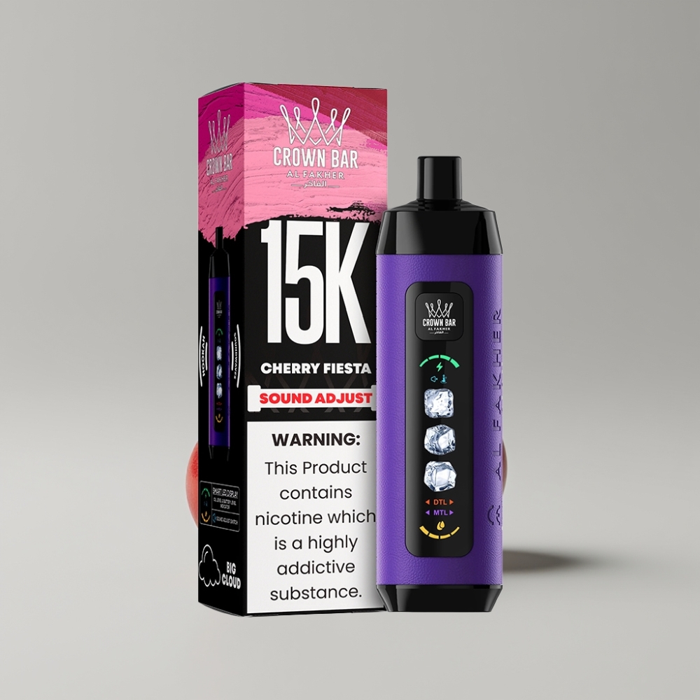 Al Fakher 15k Ice Adjust Clouds Disposable Device Cherry Fiesta 15K Puffs LED Display Mesh Coil