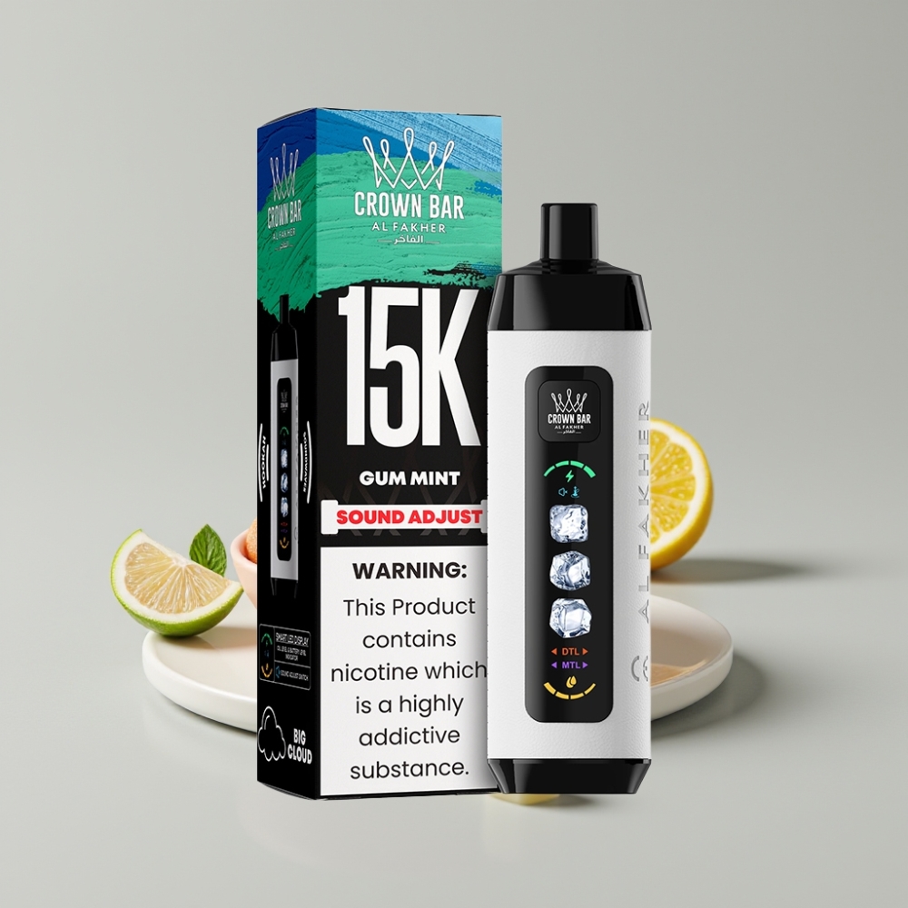 Al Fakher 15k Ice Adjust Clouds Disposable Device Gum Mint 22mL 850mAh Mesh Coil