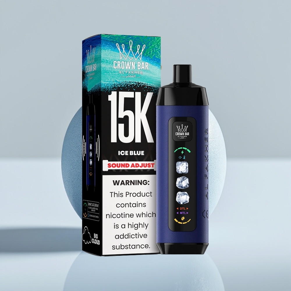 Al Fakher 15k Ice Adjust Clouds Disposable Device Ice Blue 15000 Puffs 22ml Mesh Coil