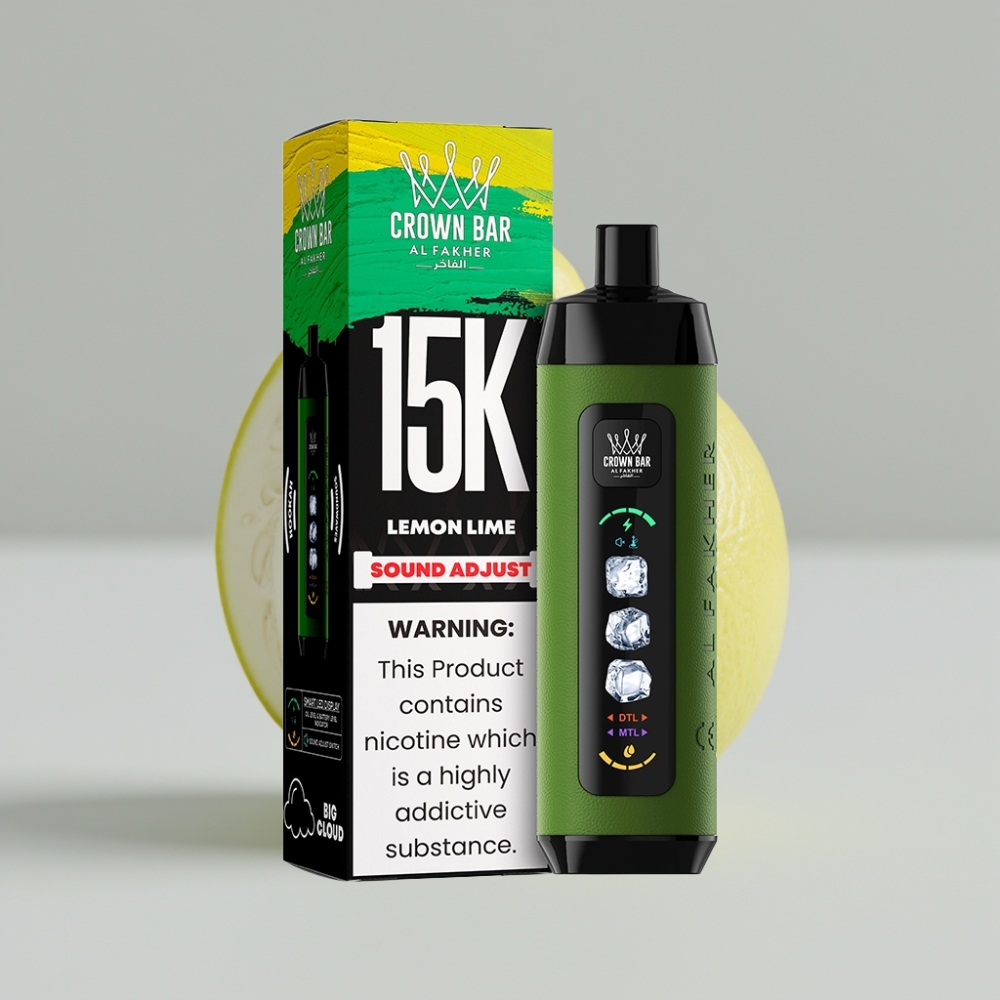 Al Fakher 15k Ice Adjust Clouds Disposable Device Lemon Lime 15000 Puffs 22ml Mesh Coil