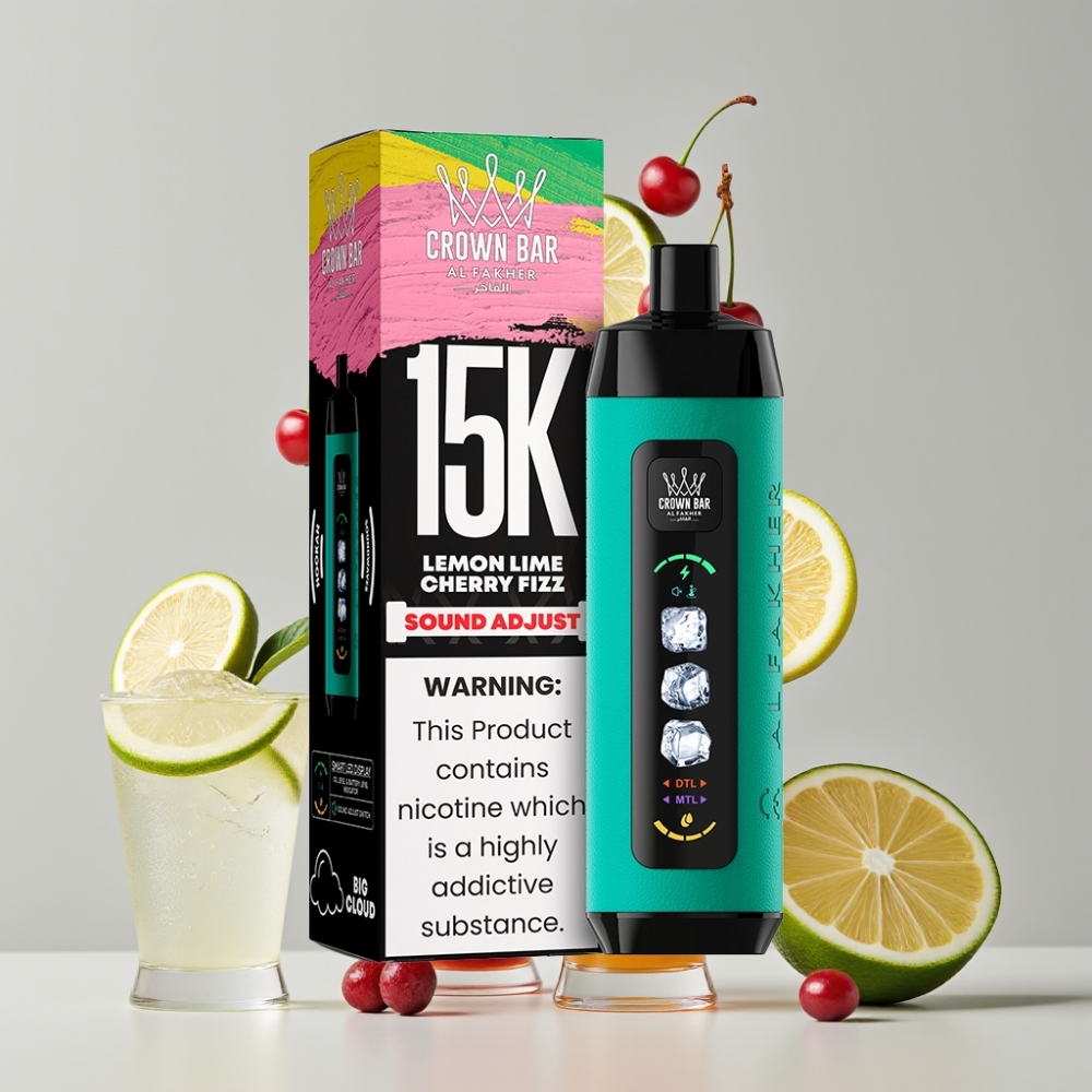 Al Fakher 15k Ice Adjust Clouds Disposable Device Lemon Lime Cherry Fizz 15000 Puffs 22mL 850mAh