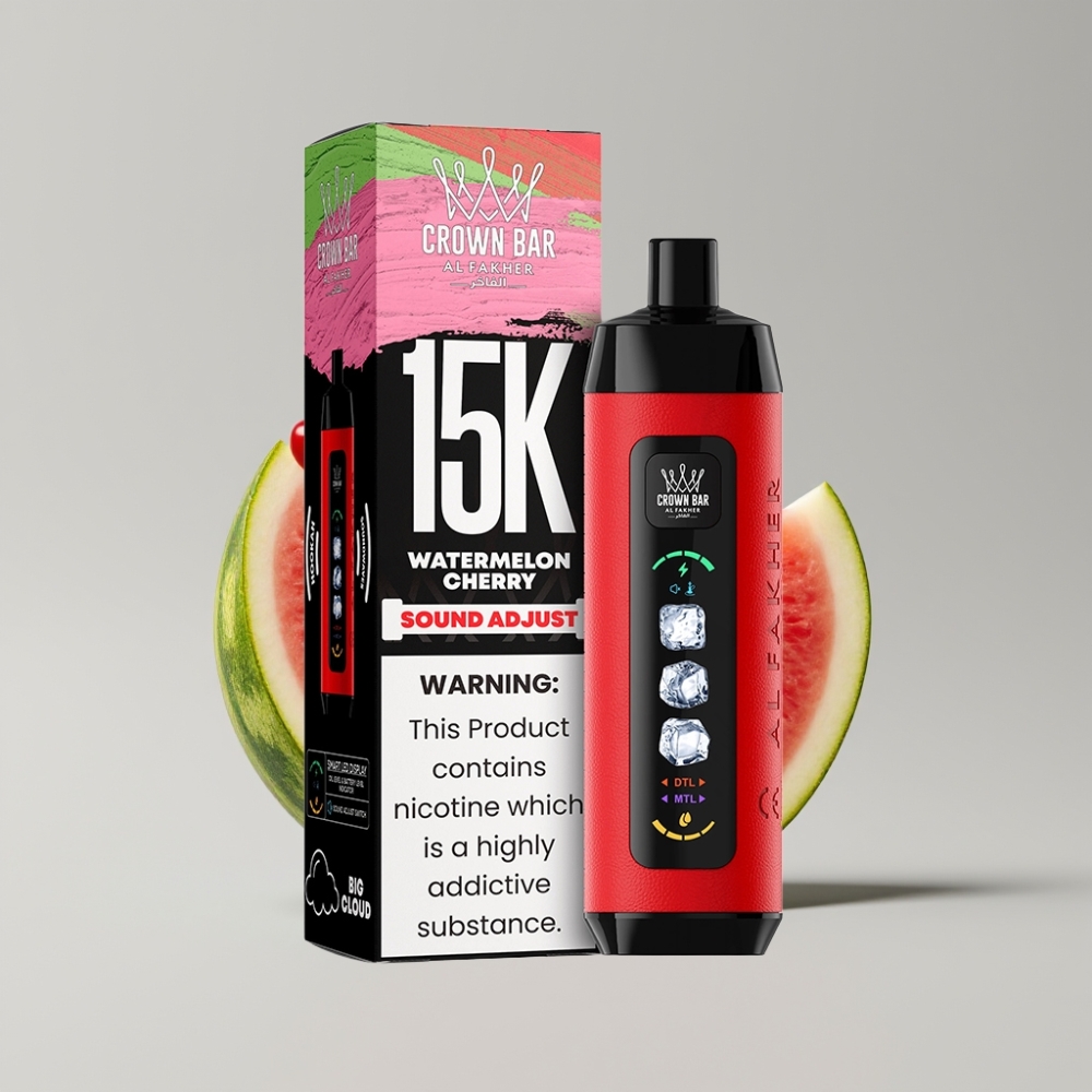 Al Fakher 15k Ice Adjust Clouds Disposable Device Watermelon Cherry 22mL Mesh Coil