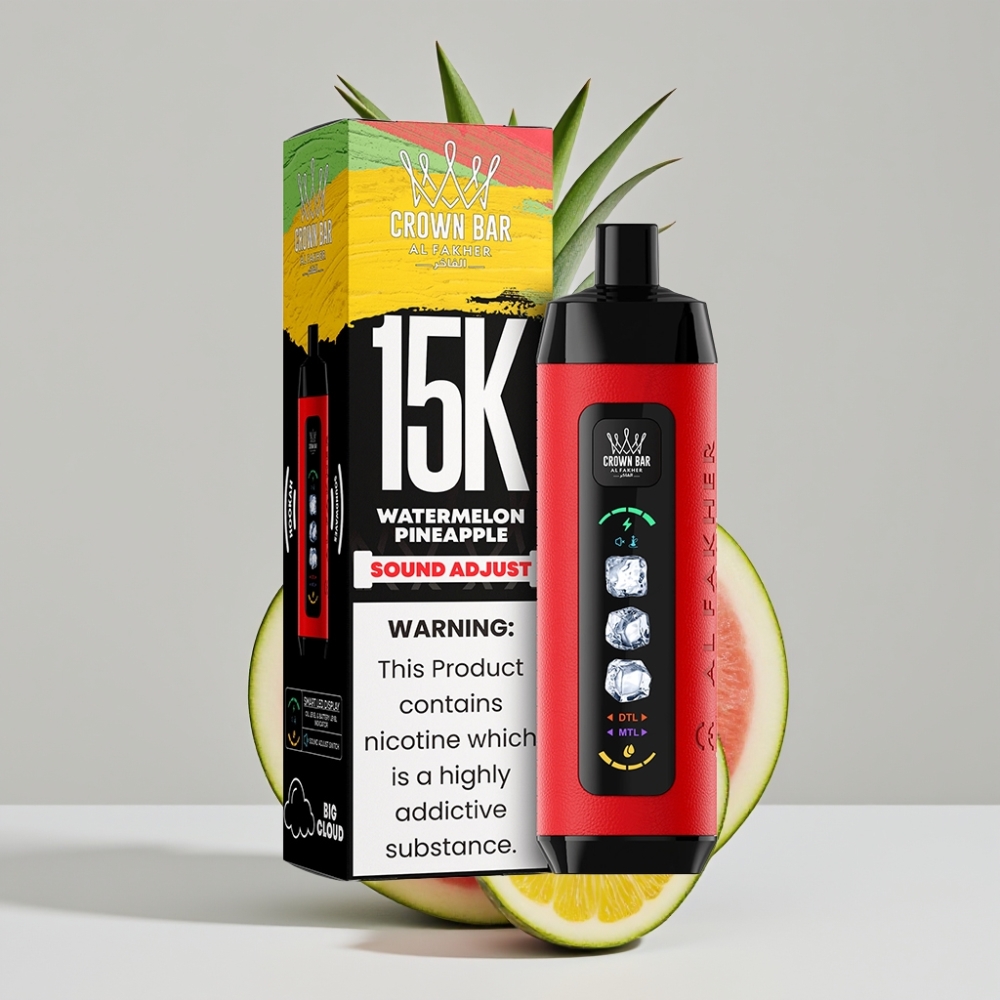 Al Fakher 15k Ice Adjust Clouds Disposable Device Watermelon Pineapple 15000 Puffs 22mL Mesh Coil