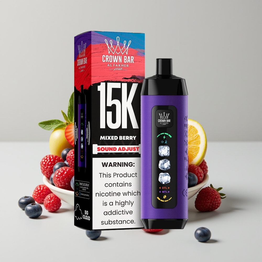 Al Fakher Adjust Clouds 15K Ice Disposable Device Mixed Berry with LED Display & Mesh Coil