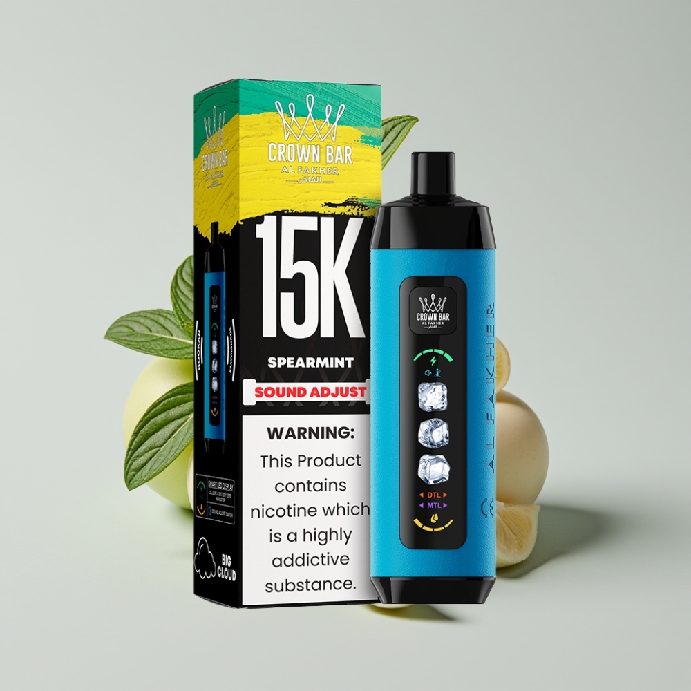 Al Fakher Adjust Clouds 15k Disposable Spearmint with LED Display & Mesh Coil