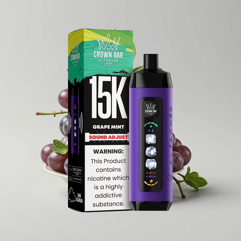Al Fakher Ice Adjust Clouds 15K Disposable Device Grape Mint 22mL Mesh Coil