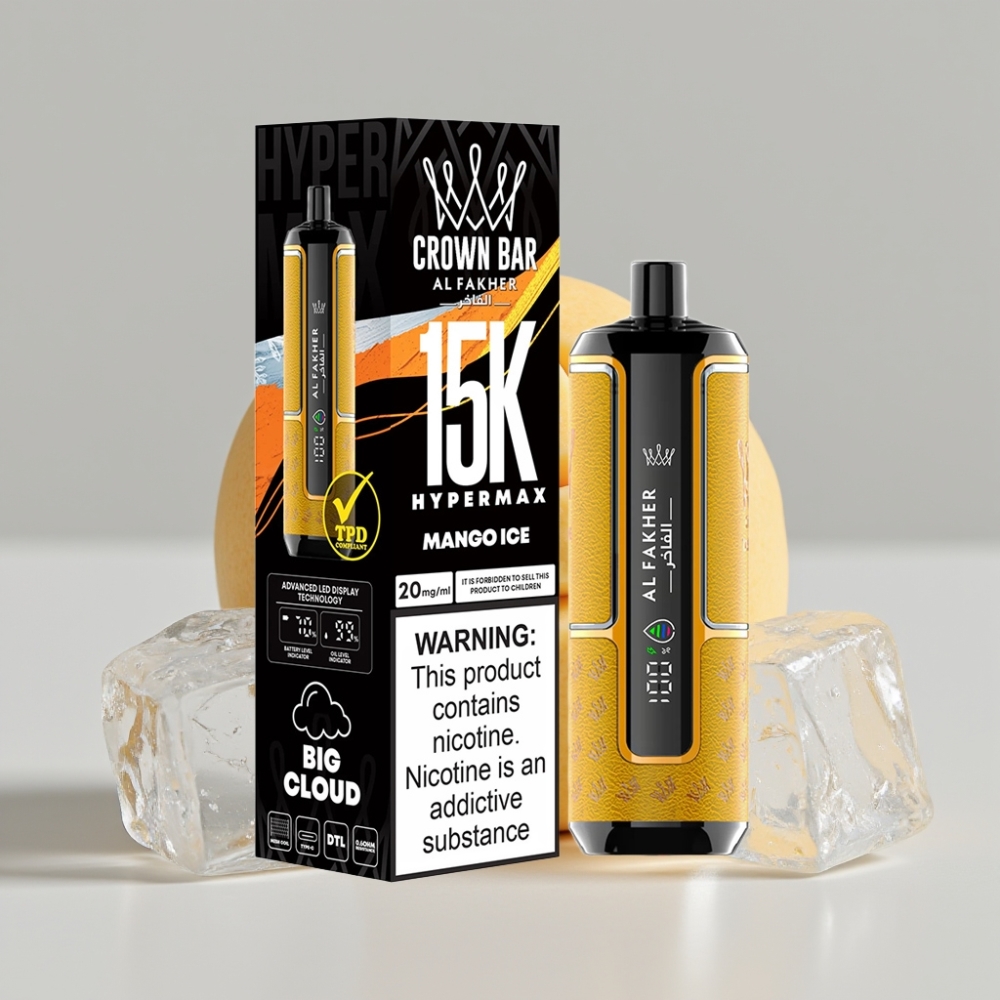 Al Fakher Crown Bar 15K Hypermax 22ml Mango Ice Disposable Vape Kit