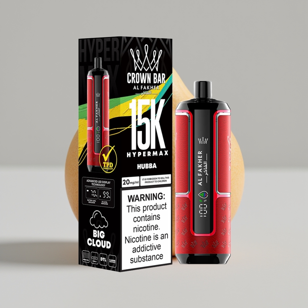 Al Fakher Crown Bar 15K Hypermax Disposable Vape Kit Hubba 22ml 600mAh
