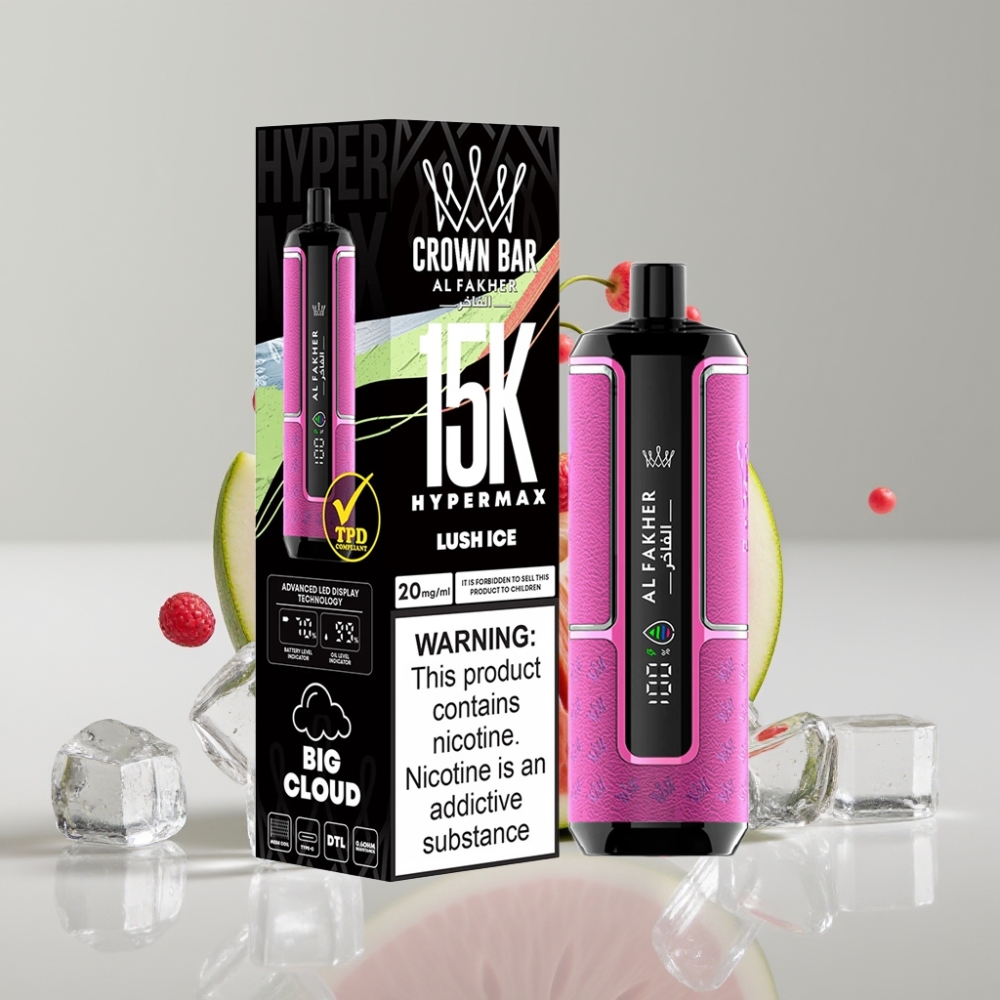 Al Fakher Crown Bar 15K Hypermax Disposable Vape Kit Luch Ice 22ml 600mAh