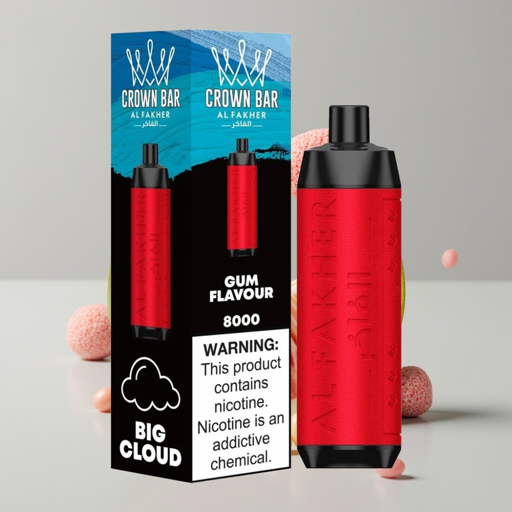 Al Fakher Crown Bar 8000 Crystal Disposable Vape Gum Flavour 18mL 5mg