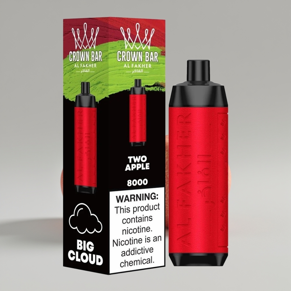 Al Fakher Crown Bar 8000 Puffs Crystal Disposable Vape Two Apple 18ml 5mg