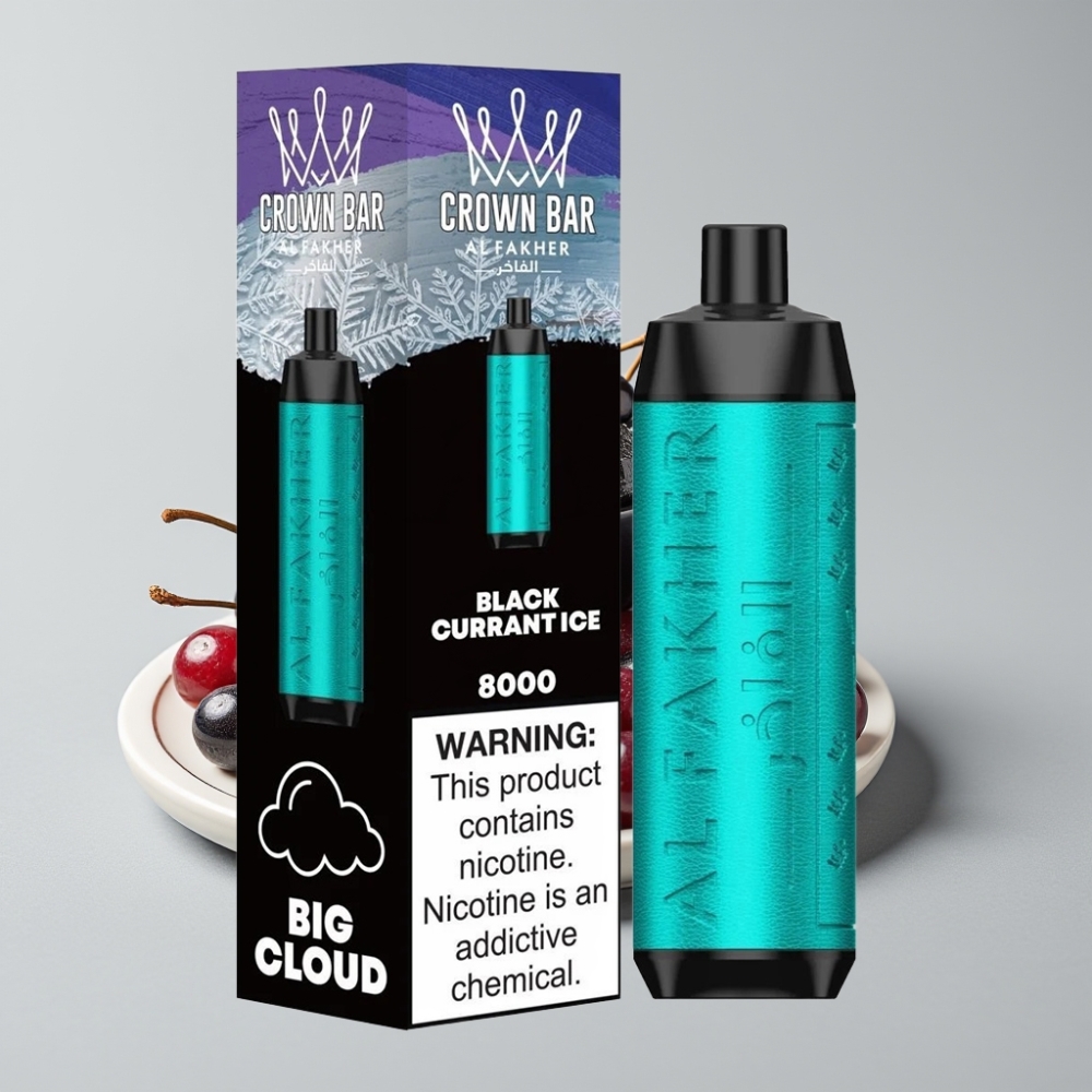 Al Fakher Crown Bar 8000 Puffs Disposable Vape Black Currant Ice 18mL 5mg