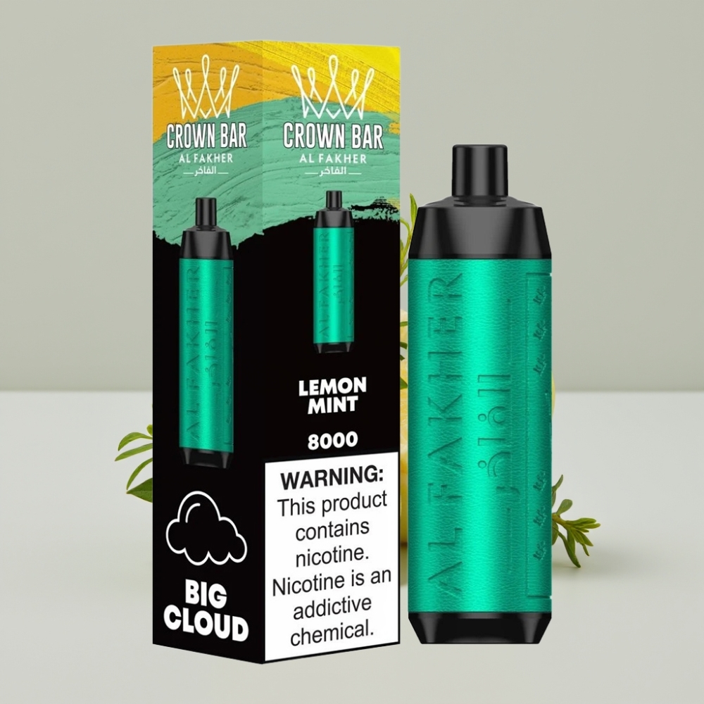 Al Fakher Crown Bar 8000 Puffs Disposable Vape Lemon Mint 18mL 5% USB-C