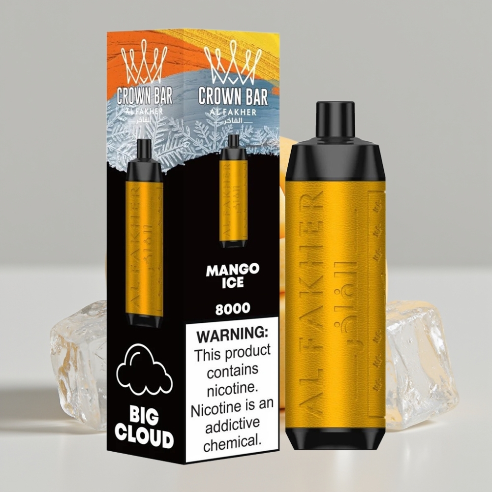 Al Fakher Crown Bar 8000 Puffs Disposable Vape Mango Ice 18mL USB-C