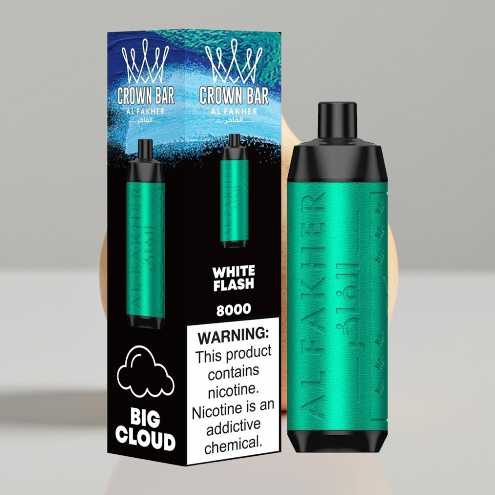 Al Fakher Crown Bar 8000 Puffs Disposable Vape White Flash 18ml USB-C
