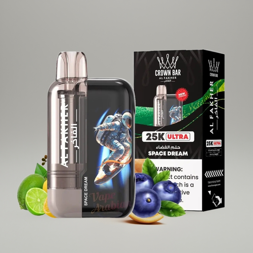 Al Fakher Crown Bar Ultra 25K Disposable Vape Space Dream with LED Display & Mesh Coil