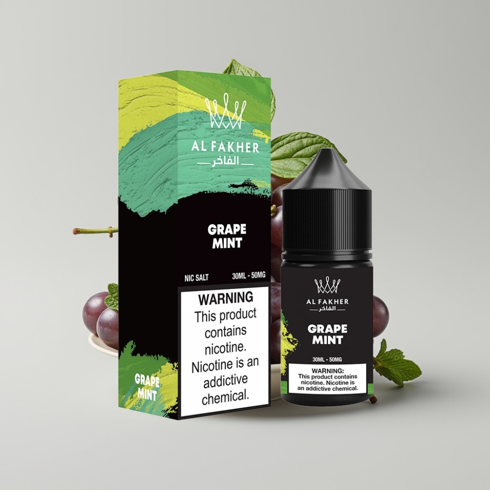 AL Fakher Nicotine Salt 30ml 50MG Grape Mint Pod Vape Liquid