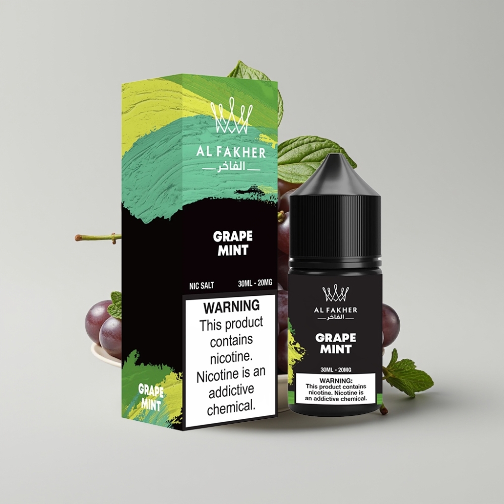 AL Fakher Nicotine Salt 30ml Grape Mint 20mg Pod Vape Liquid
