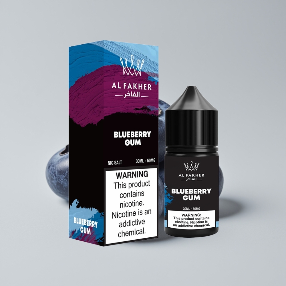 AL Fakher Nicotine Salt E-Liquid 30ml Blueberry Gum 50mg Pod Compatible