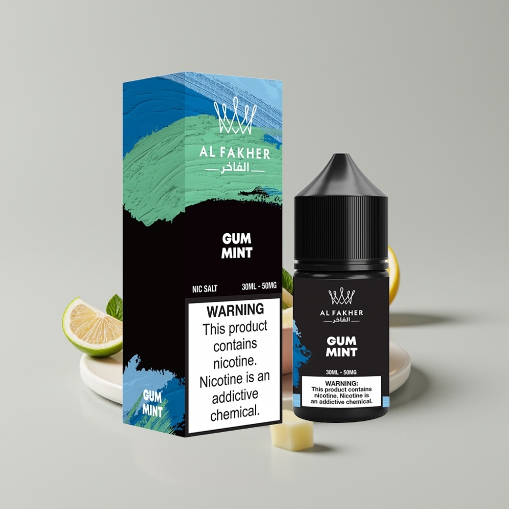 AL Fakher Nicotine Salt E-Liquid 30ml Gum Mint 50MG Pod Vape Kit Compatible