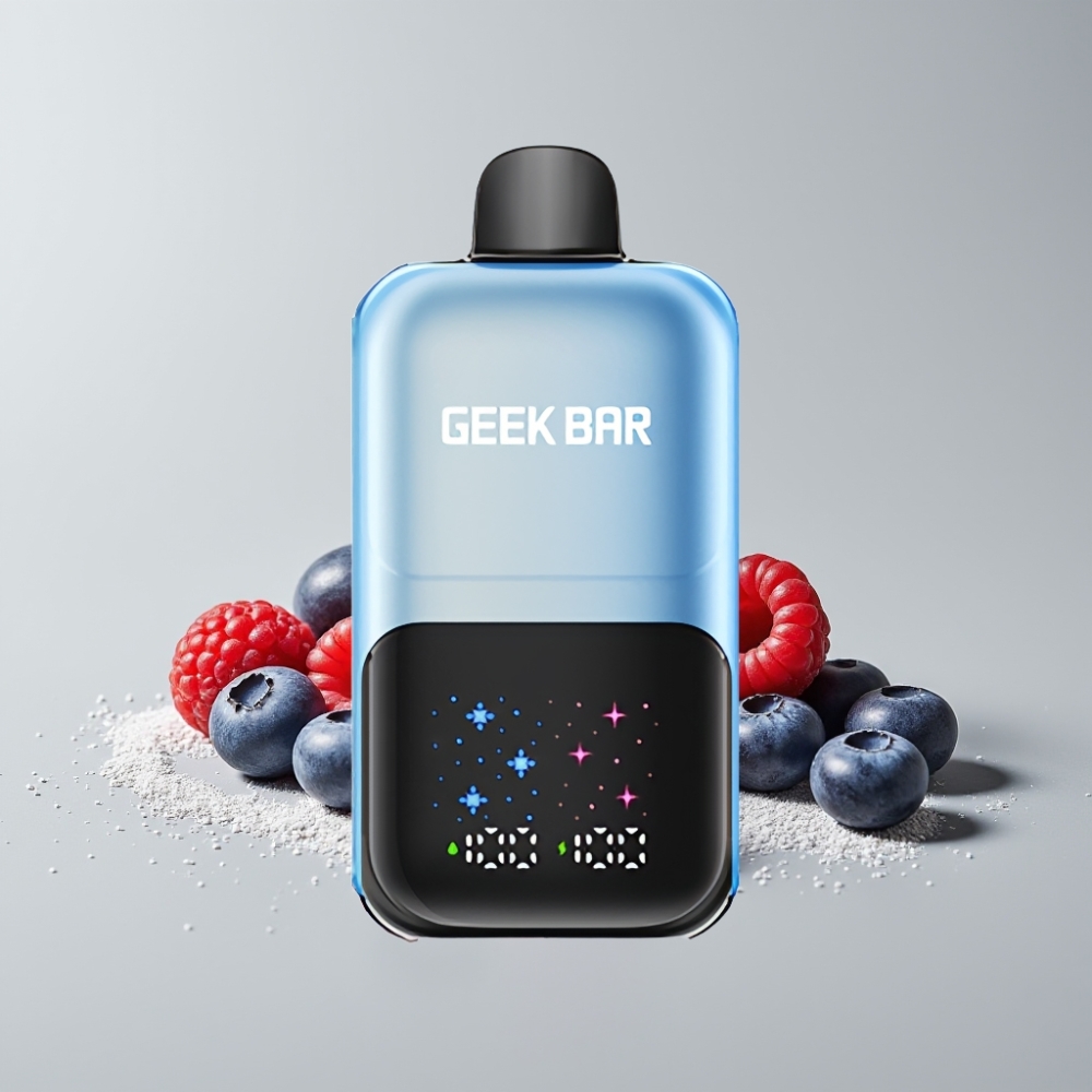 GEEK BAR 2GO 50000 Puffs Dual Tank Disposable Vape Pen Blueberry Raspberry Ice