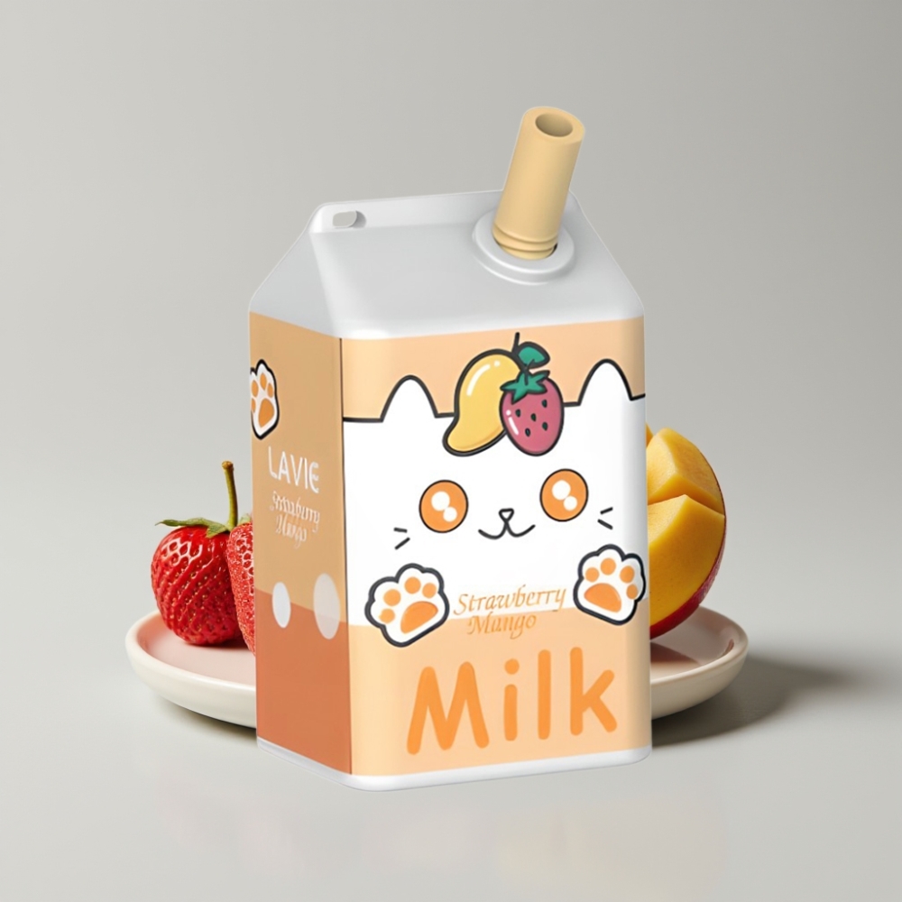 LAVIE Milk 7000 Puffs Strawberry Mango Disposable Vape – 16ML E-liquid, Type C Rechargeable