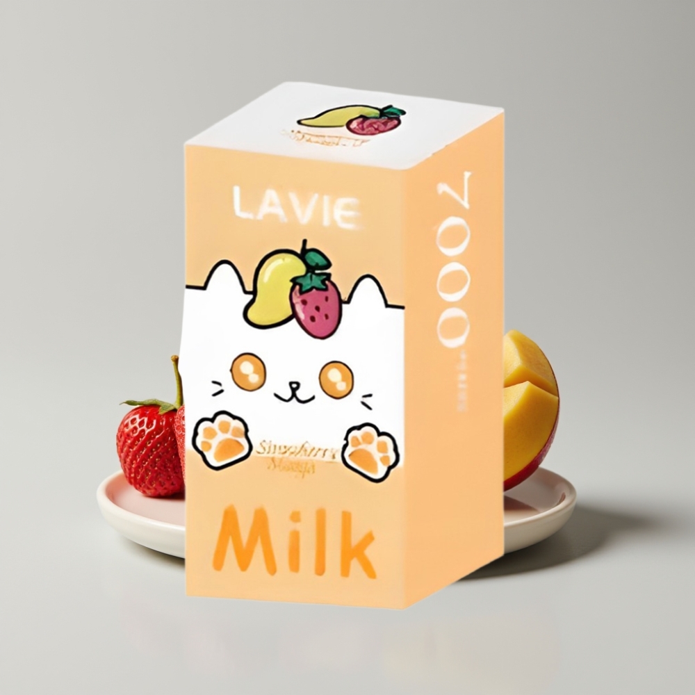 LAVIE Milk 7000 Puffs Strawberry Mango Disposable Vape – 16ML E-liquid, Type C Rechargeable