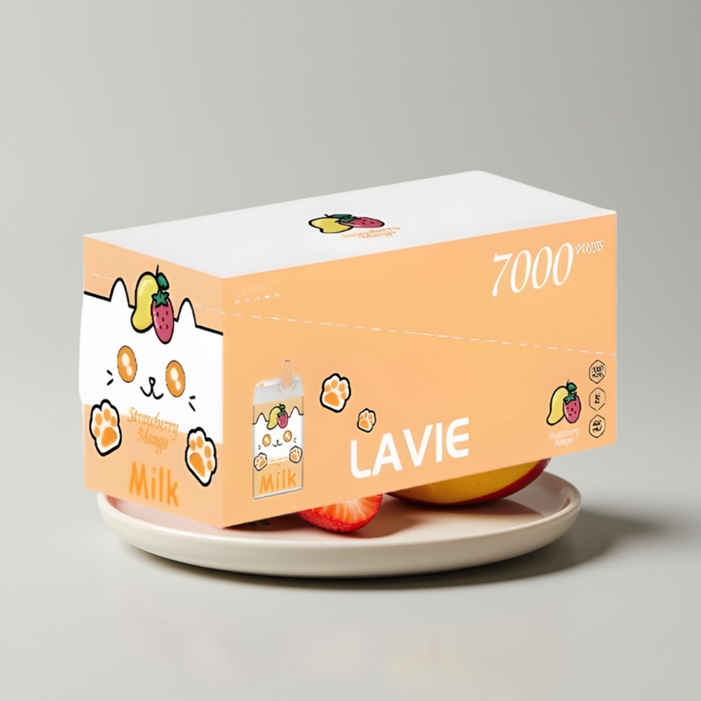 LAVIE Milk 7000 Puffs Strawberry Mango Disposable Vape – 16ML E-liquid, Type C Rechargeable