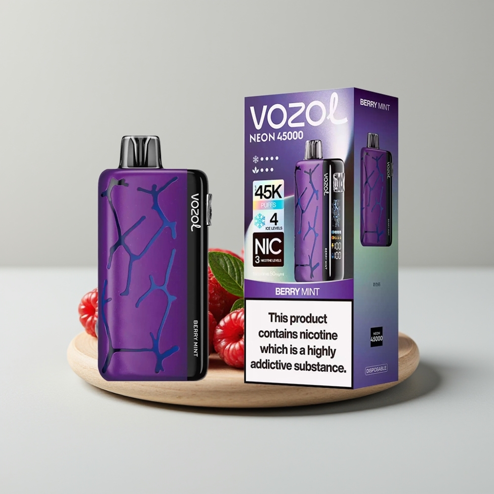 Vozol Neon 45000 Puffs Adjustable Ice Airflow Berry Mint Disposable Vape