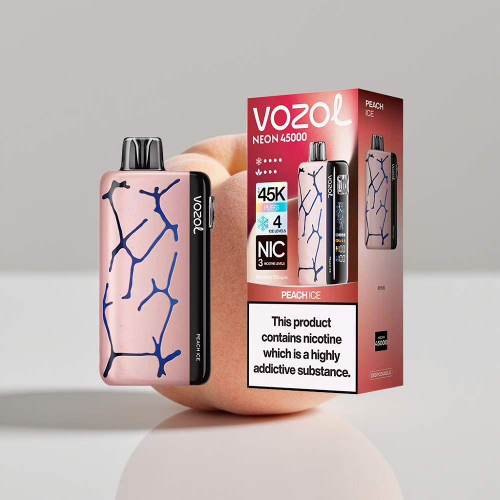 Vozol Neon 45000 Puffs Adjustable Ice Peach Ice Disposable Vape
