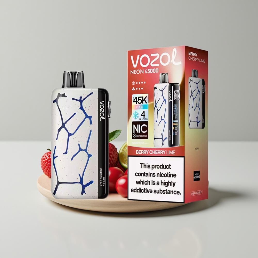 Vozol Neon 45K 45000 Puffs Adjustable Ice Airflow Disposable Vape Berry Cherry Lime
