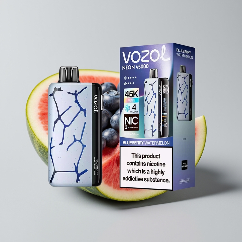 Vozol Neon 45K 45000 Puffs Adjustable Ice Airflow Disposable Vape Blueberry Watermelon