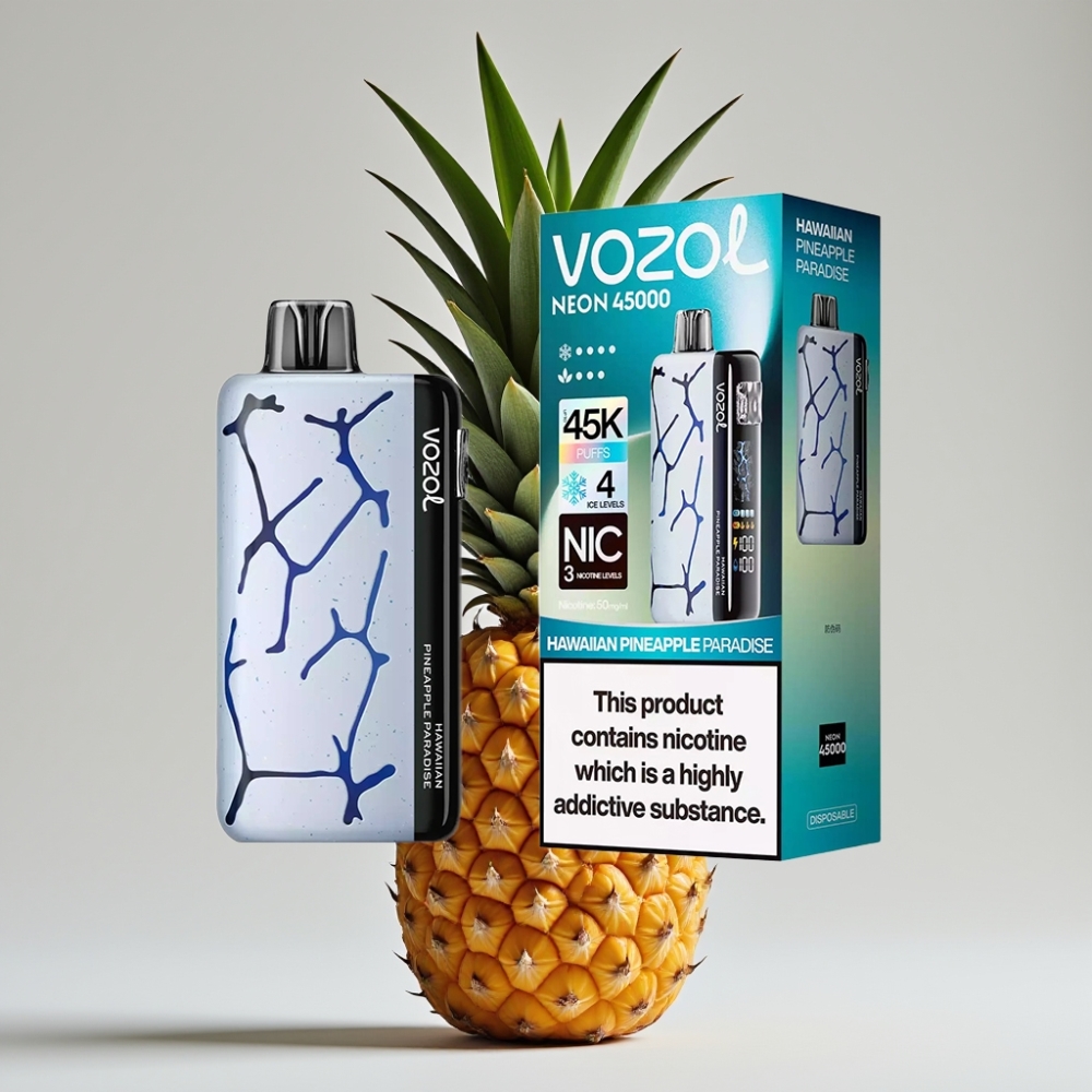 Vozol Neon 45K 45000 Puffs Adjustable Ice Airflow Disposable Vape Hawaiian Pineapple Paradise