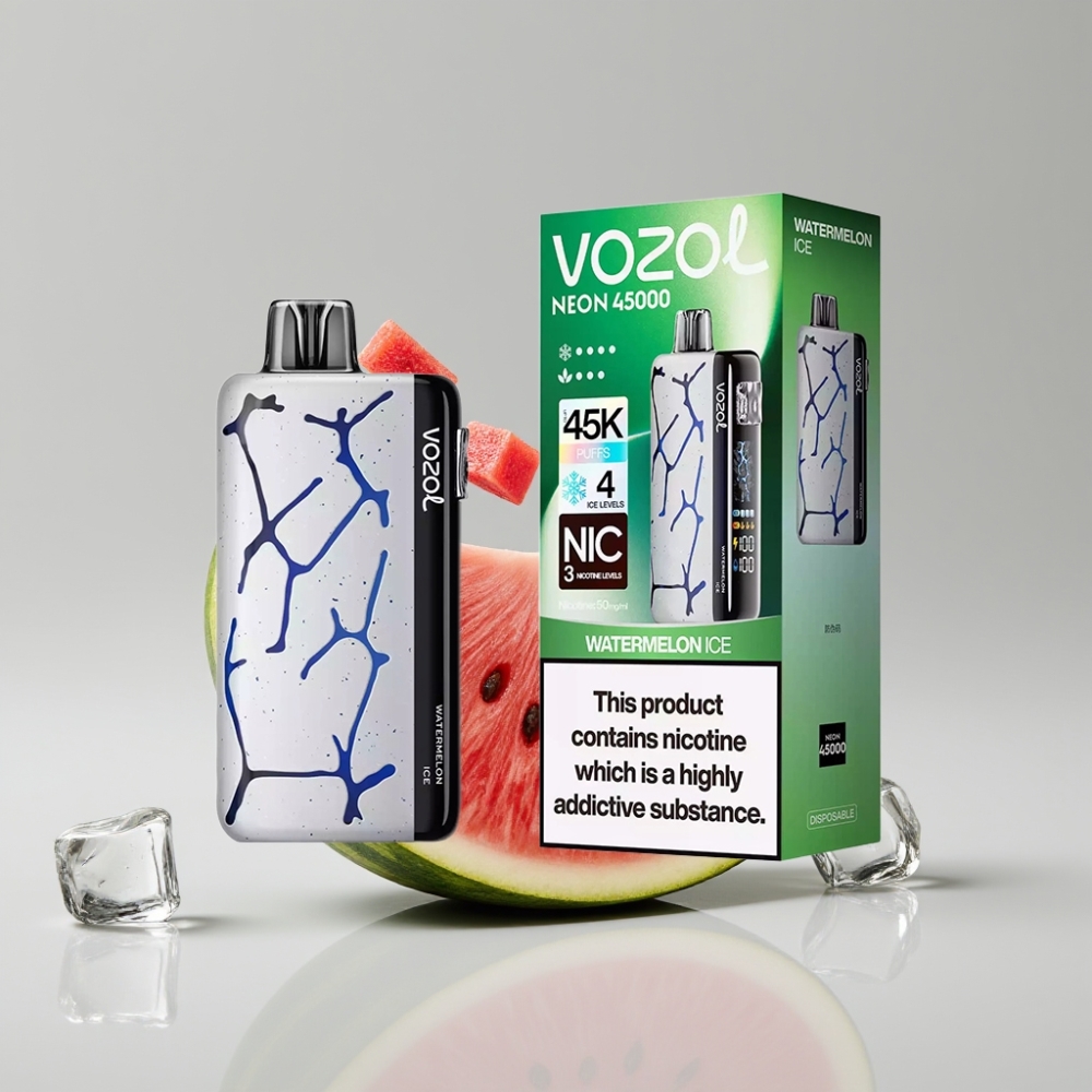 Vozol Neon 45K 45000 Puffs Adjustable Ice Airflow Disposable Vape Watermelon Ice